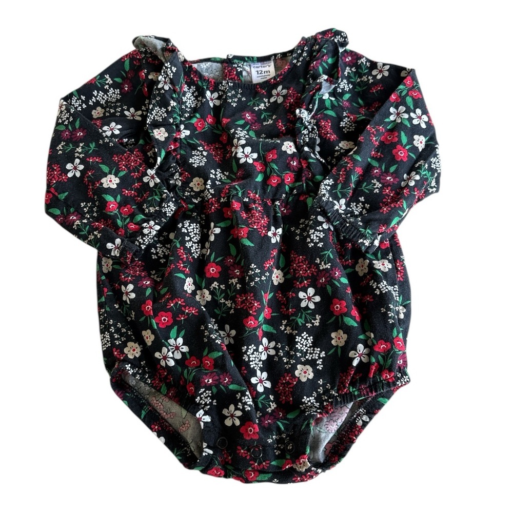 🌺Carter's Black and Red Floral Bodysuit